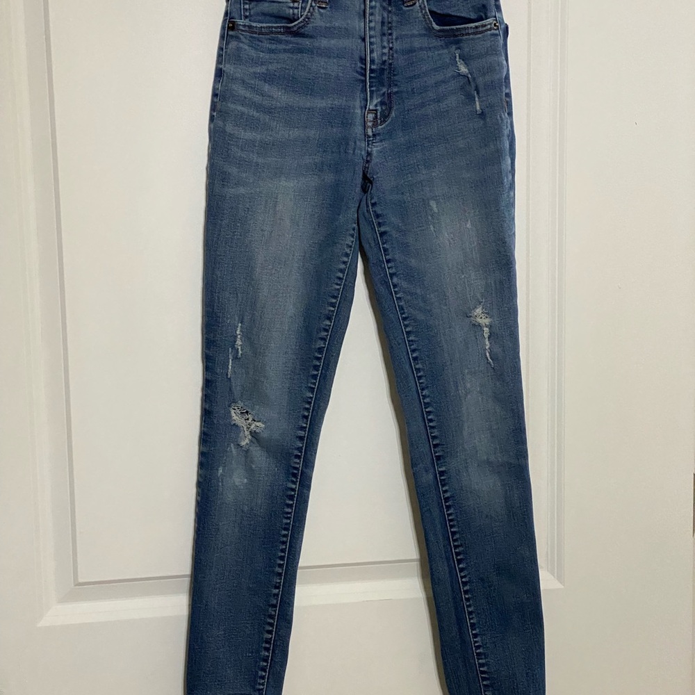 Aeropostale Distressed Blue Skinny Jeans